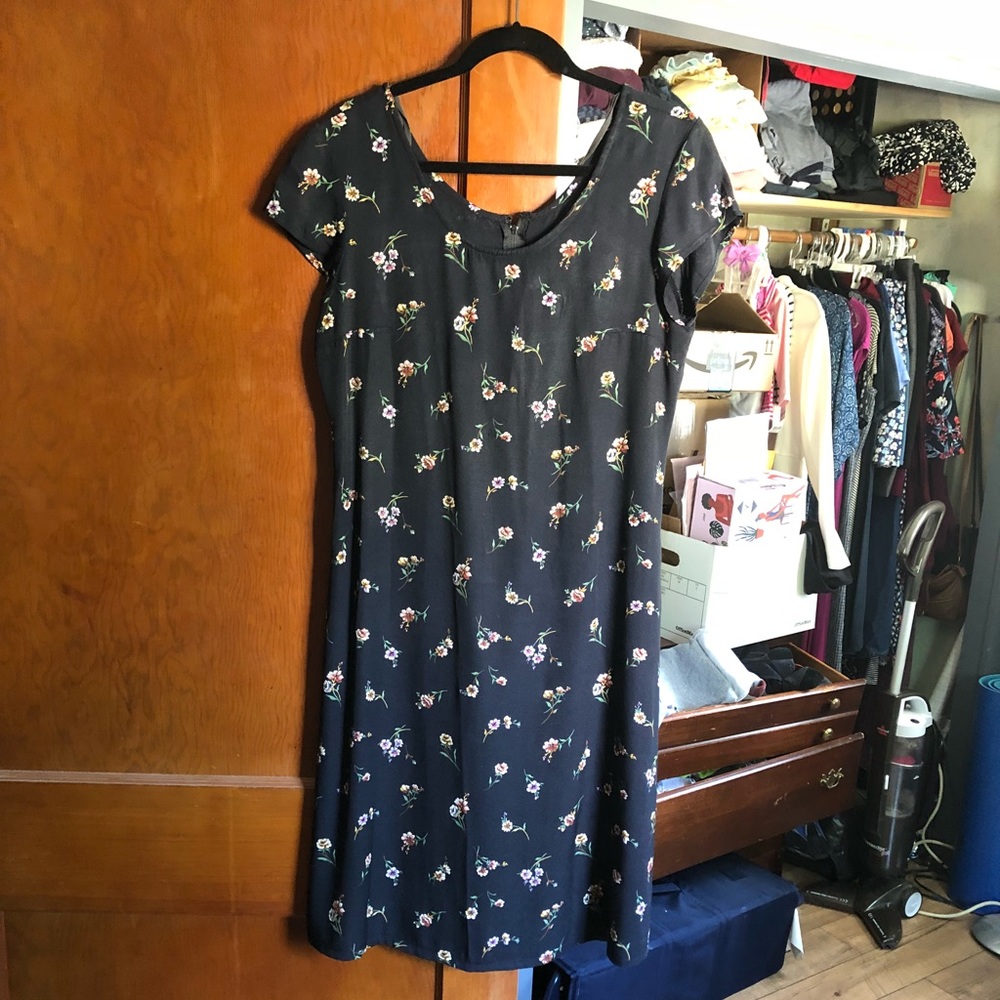 Black Mulitcolor Floral Dress